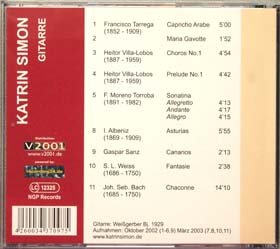 Solo-CD 'Katrin Simon - Gitarre'